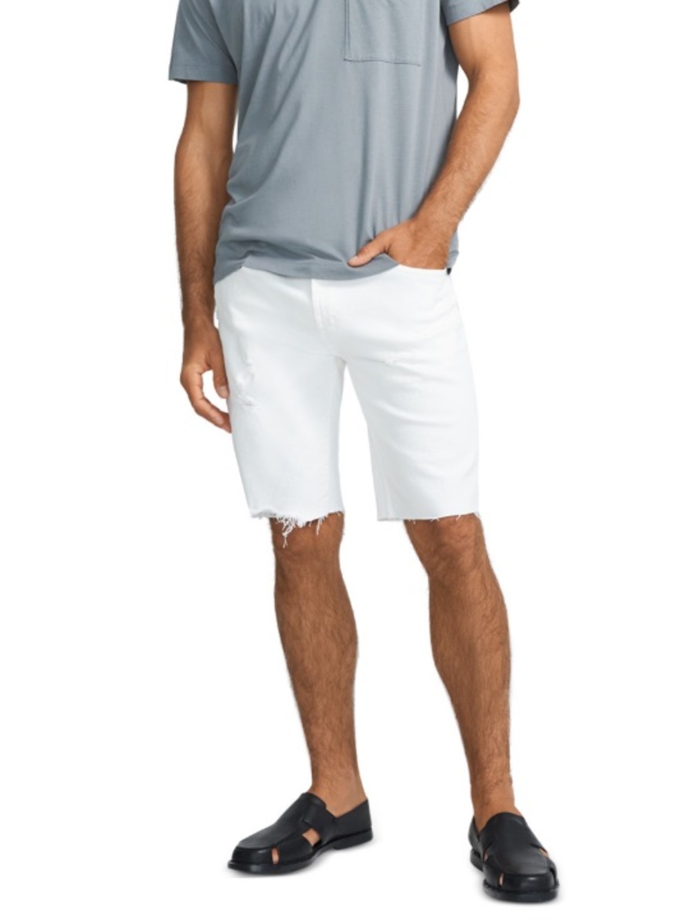 J Brand Eli Slim Fit White Denim Cutoff Shorts